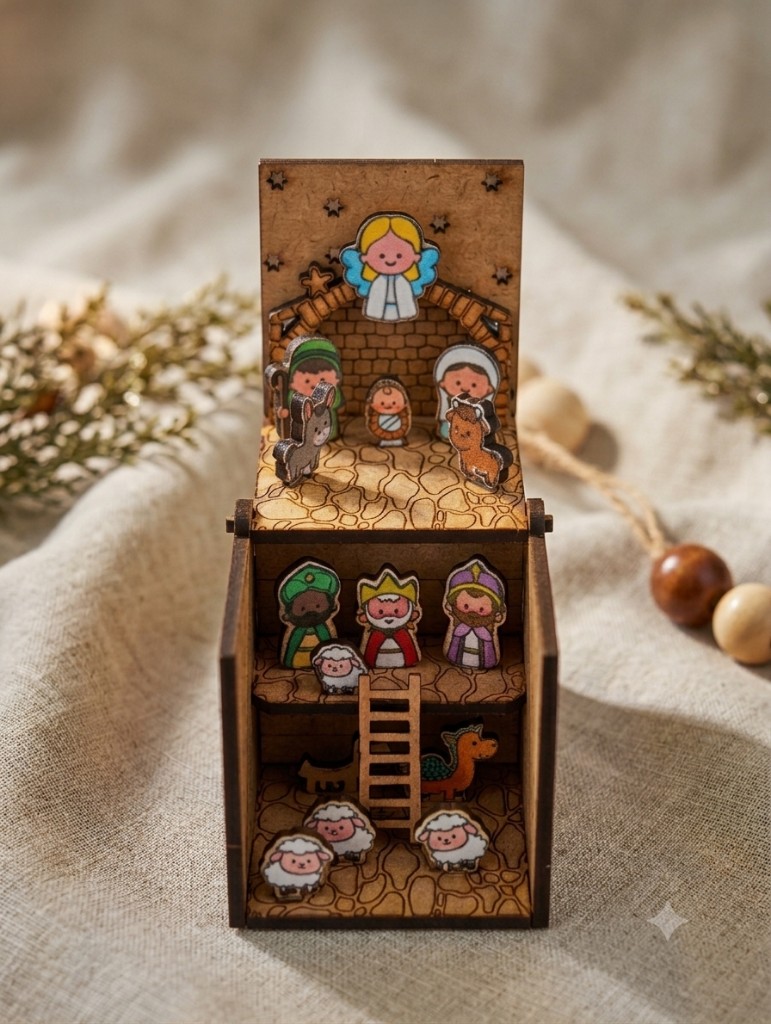 Mini pesebre en MDF