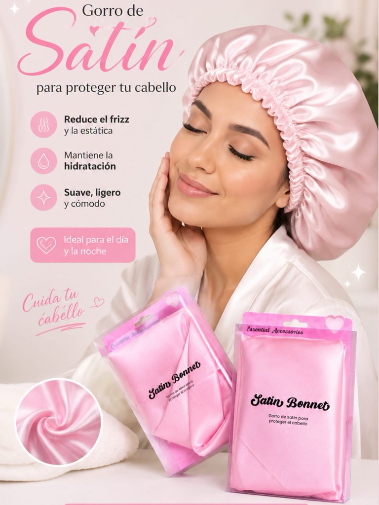 Gorro de satin rosa
