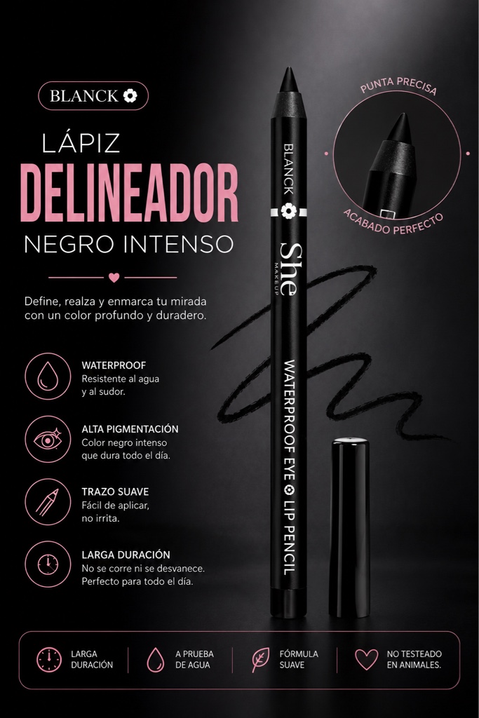 BLANCK lápiz delineador negro