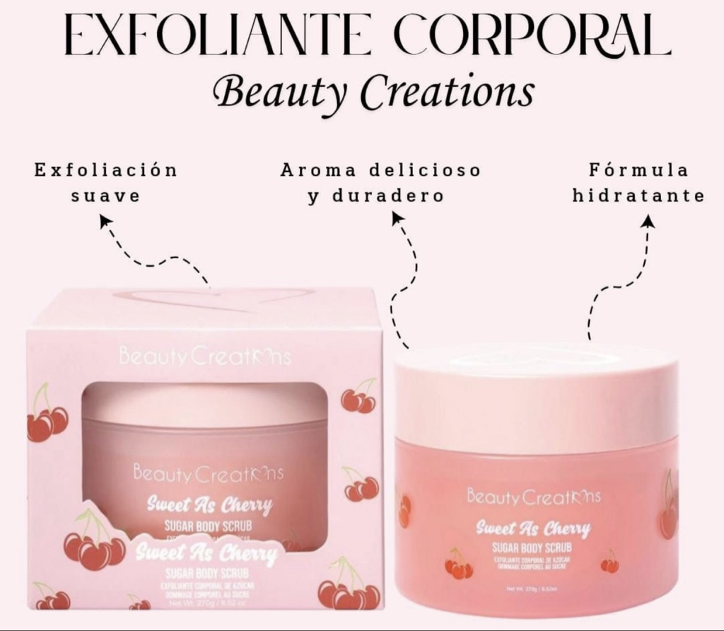 Beauty Creations exfoliante corporal rosado