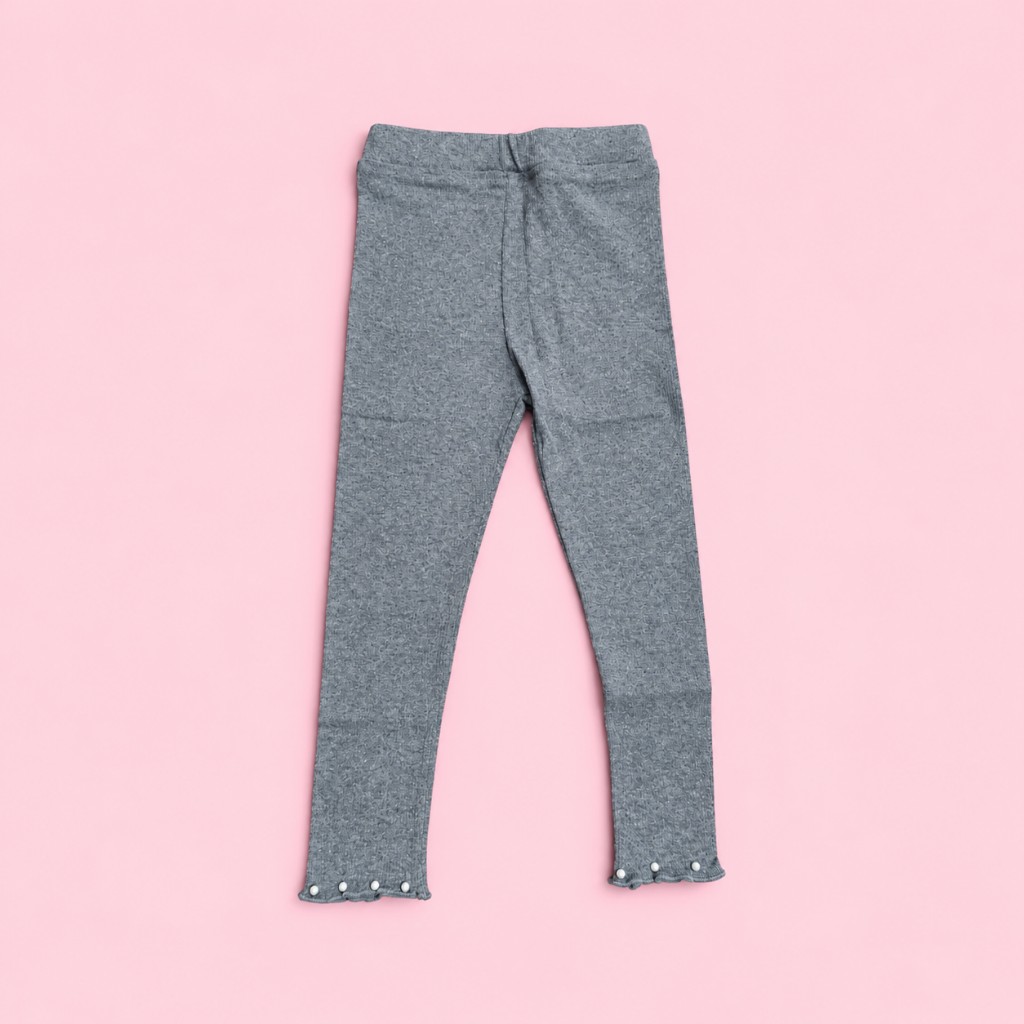 Leggings gris con perlas
