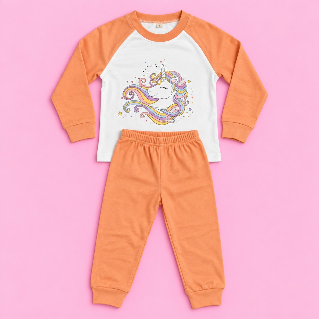 Pijama unicornio coral
