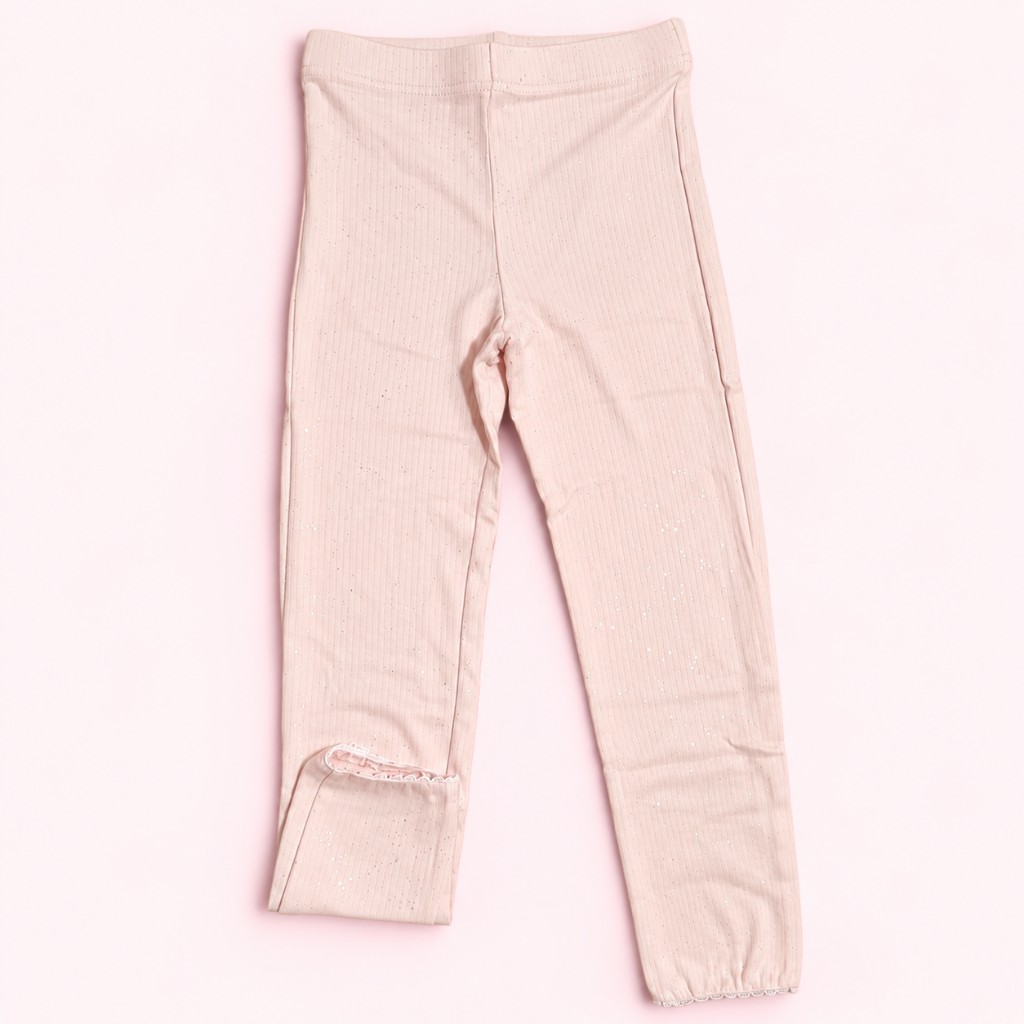 Leggins rosa claro con brillos