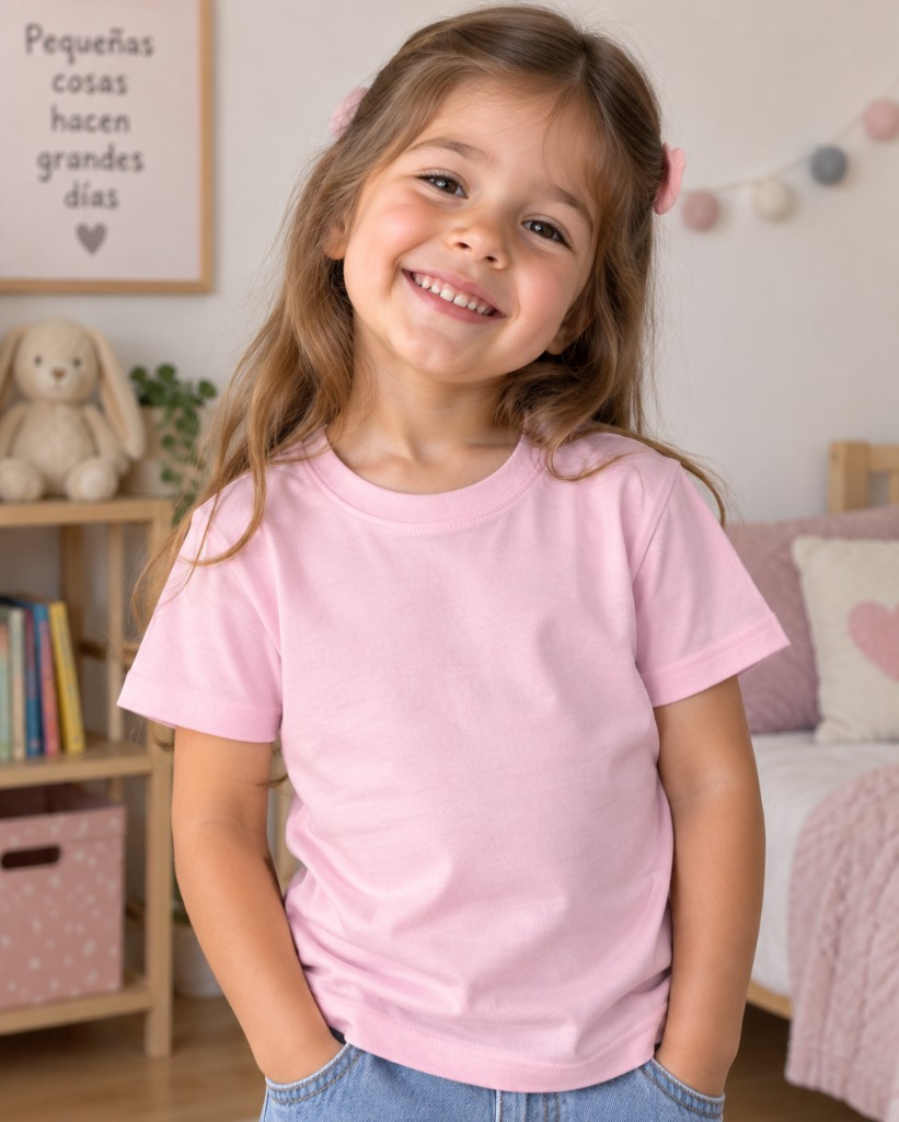 Polera rosada lisa