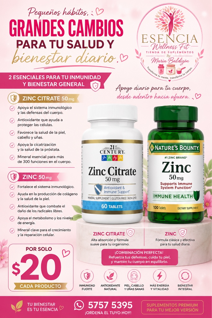 Zinc y citrato de zinc