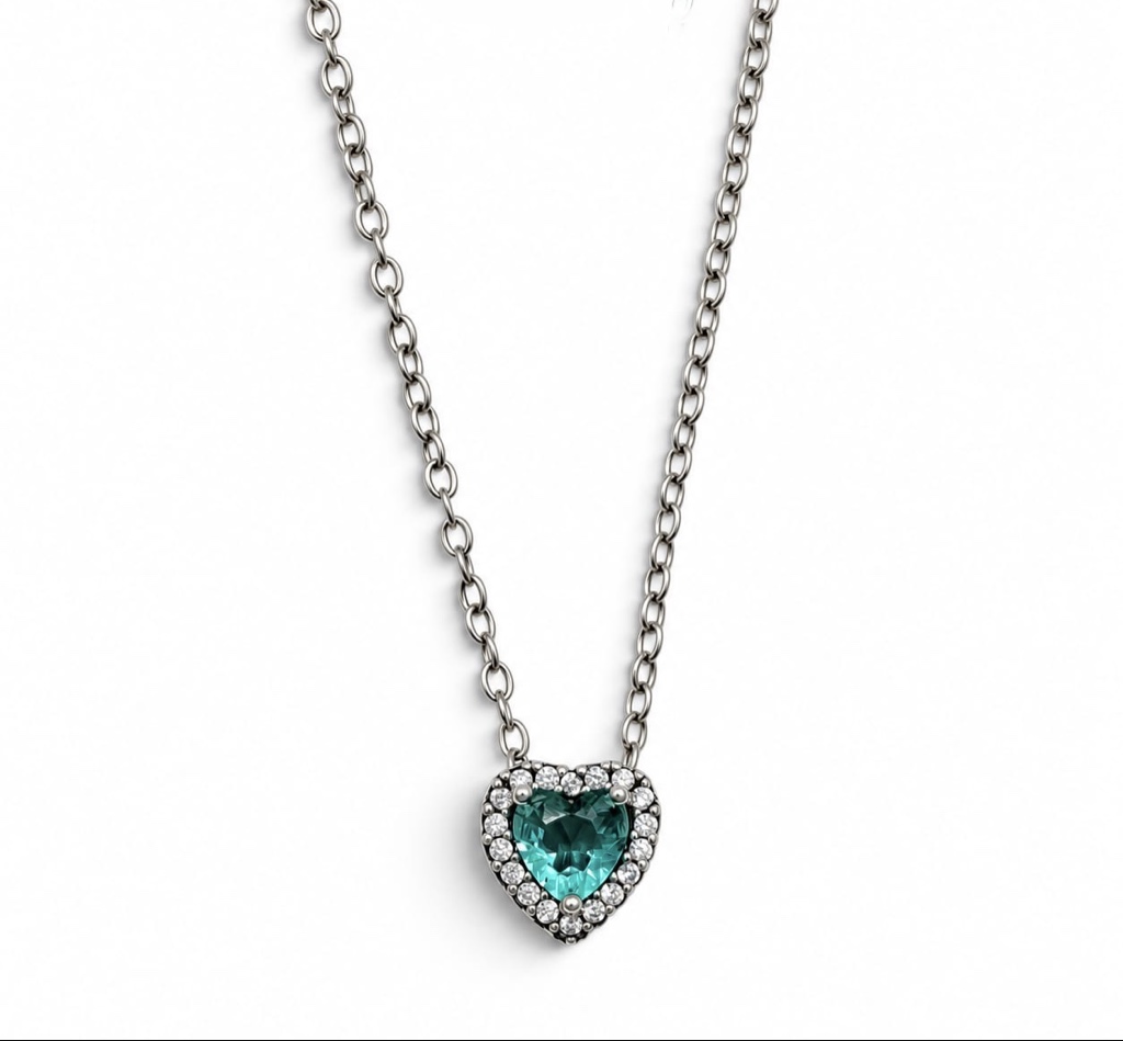 M6237 Collar Corazon Menta