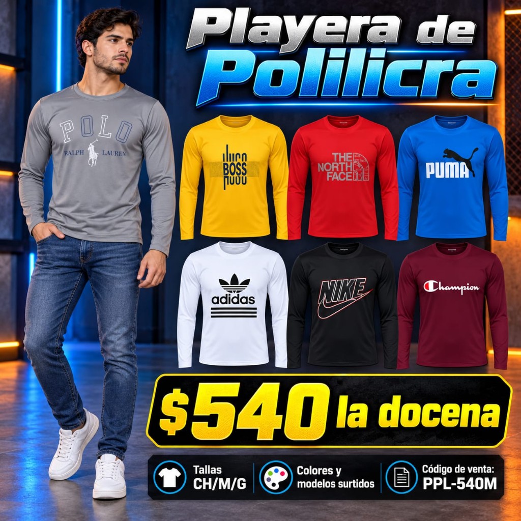 PPL-540M  Polilicra Manga Larga