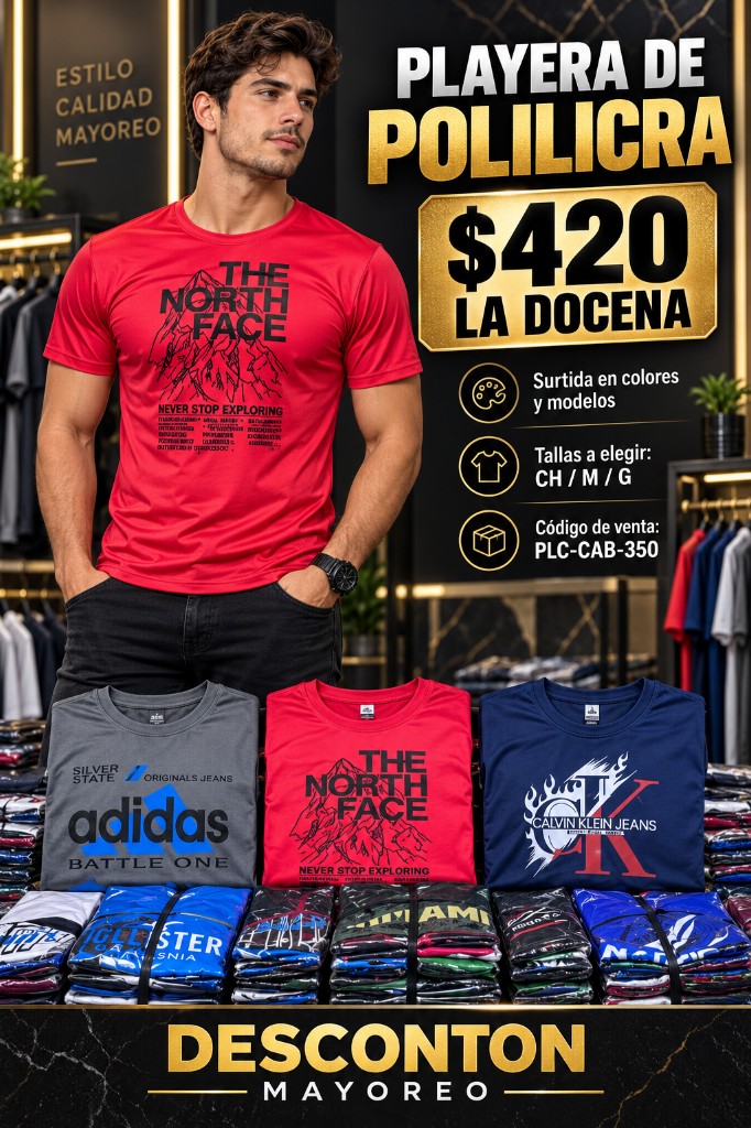 Playera Polilicra Manga Corta PLC-CAB-350