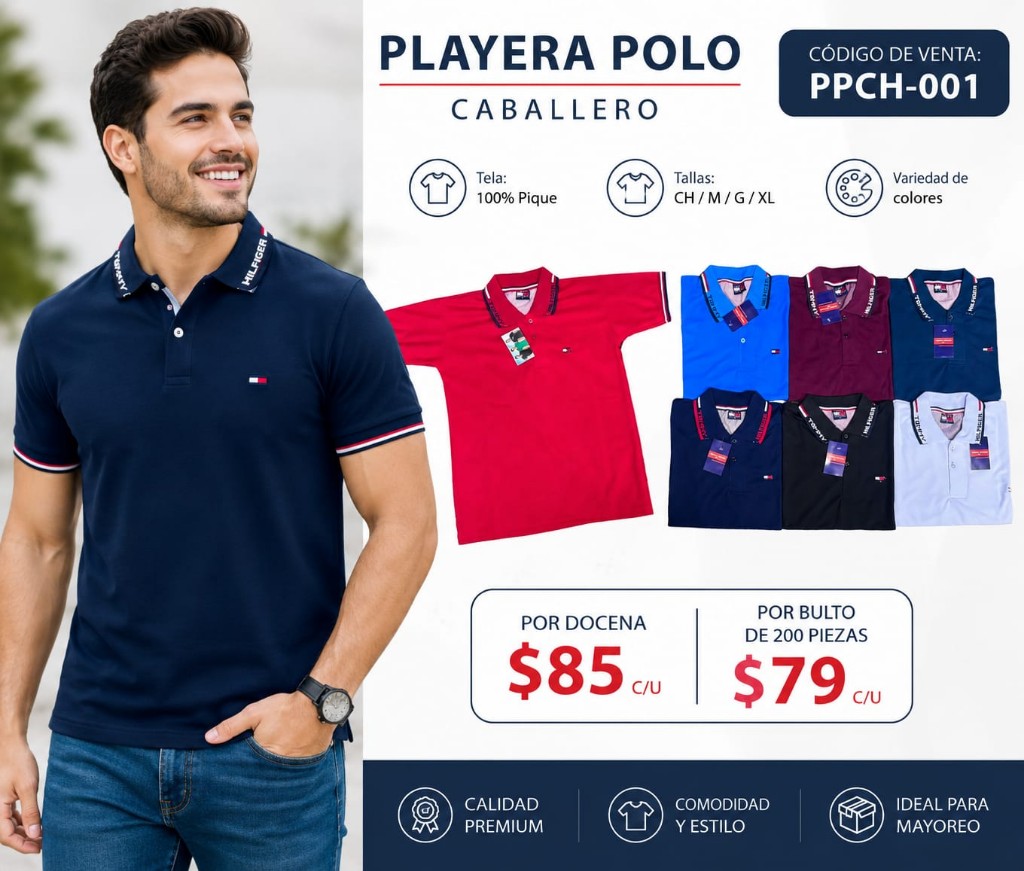 Playera Cuello Tommy 100% Pique.001