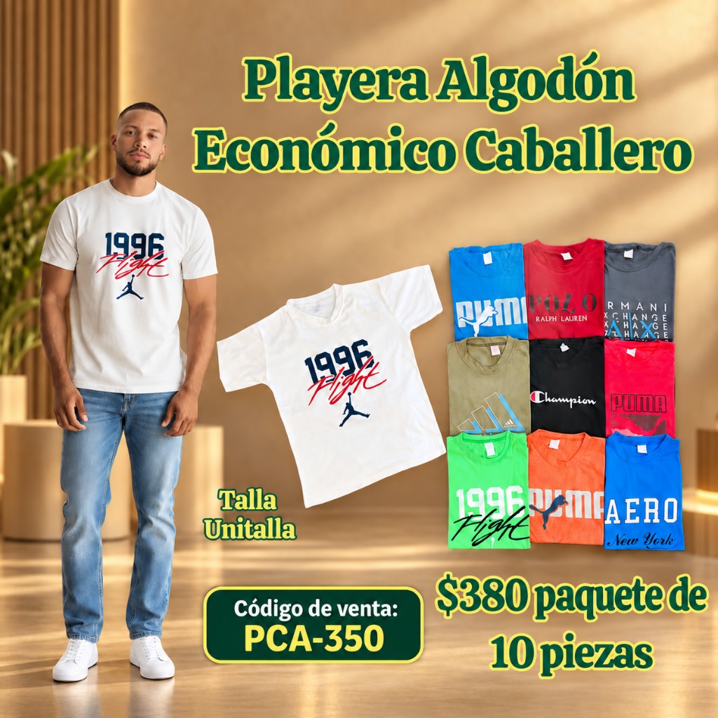 Playera caballero algodón