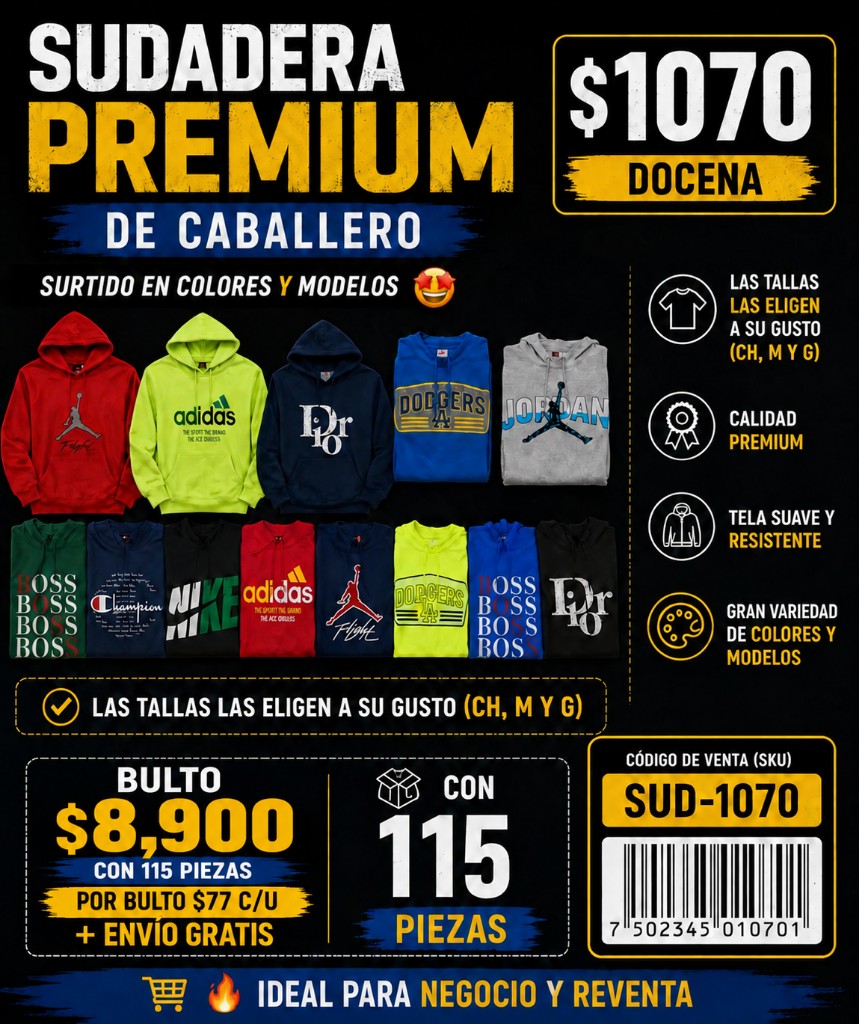 Sudadera Caballero Premium SUD-1070