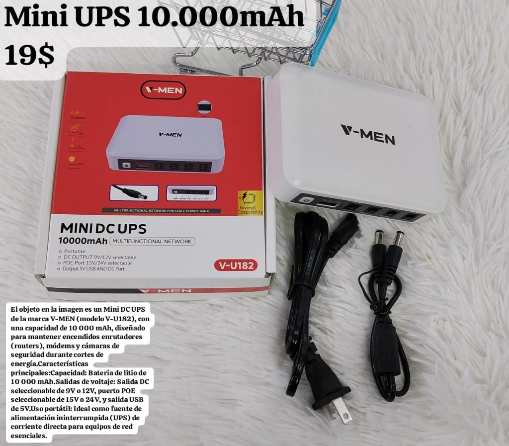 V-MEN Mini DC UPS 10000mAh