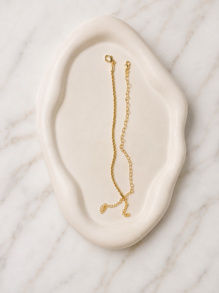 Conjunto Duas Pulseiras Folheado a Ouro 18k Cordão Baiano e Esferas