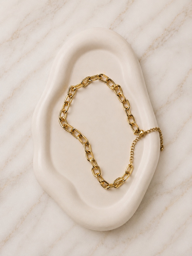 Colar Folheado a Ouro 18k Elos Duplos Lisos