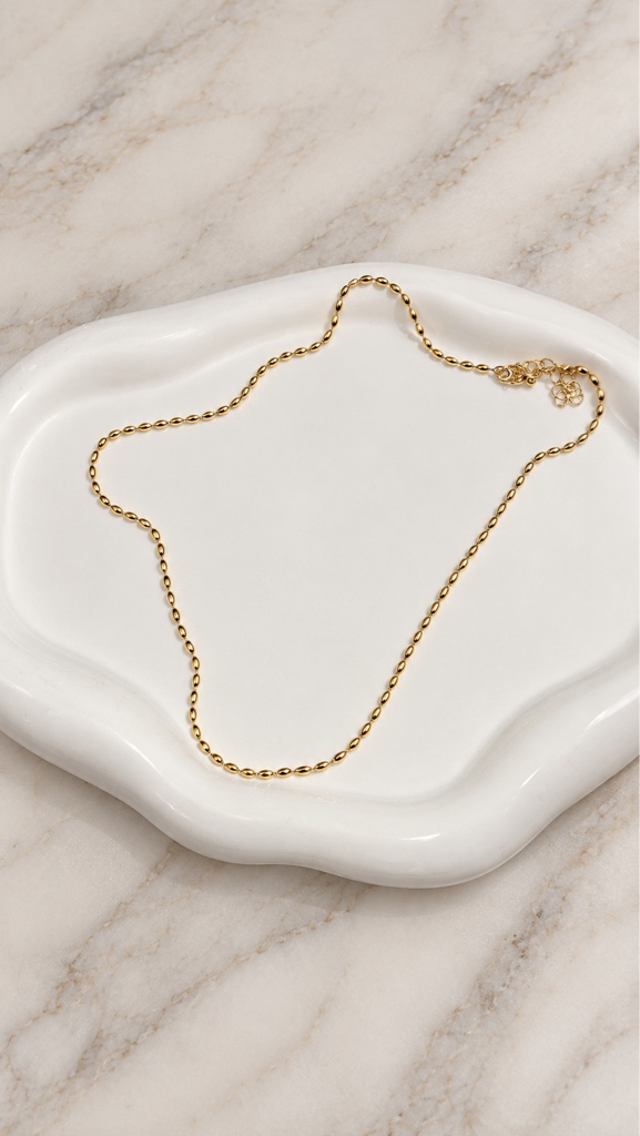 COLAR PONTILHADO DOURADO AÇO 316L