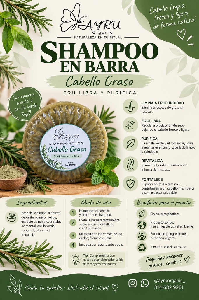 SHAMPOO SÓLIDO CABELLO GRASO