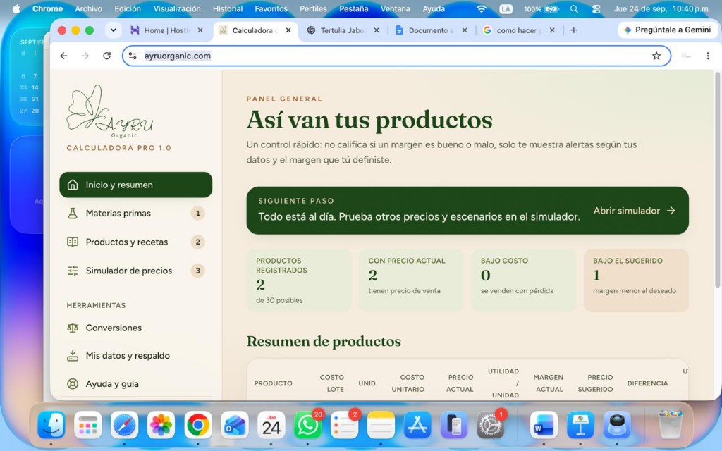 CALCULADORA JABONERÍA