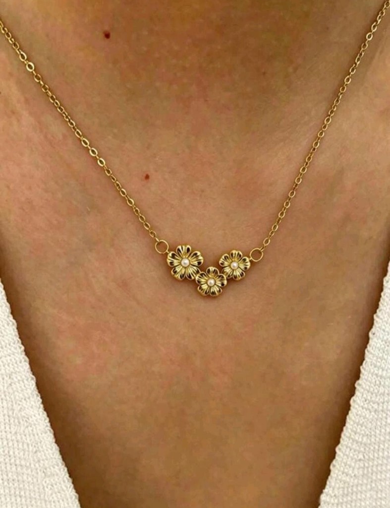Collar placa de Flores