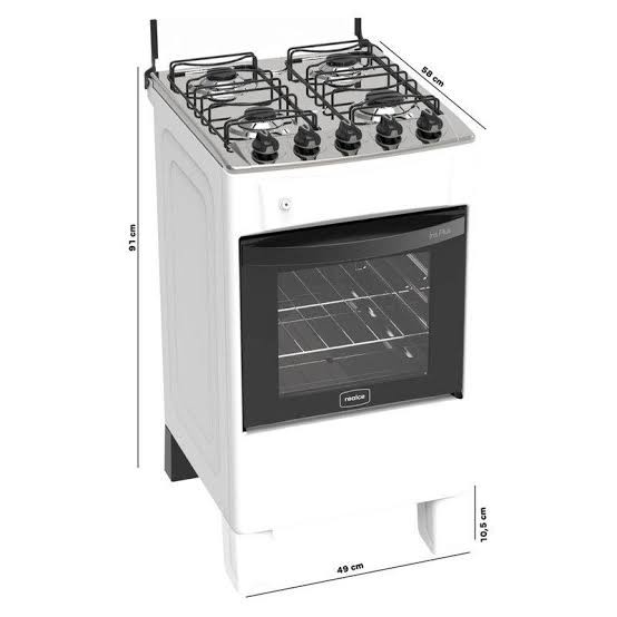Fogão 4 bocas com acendimento automático realce Premium.