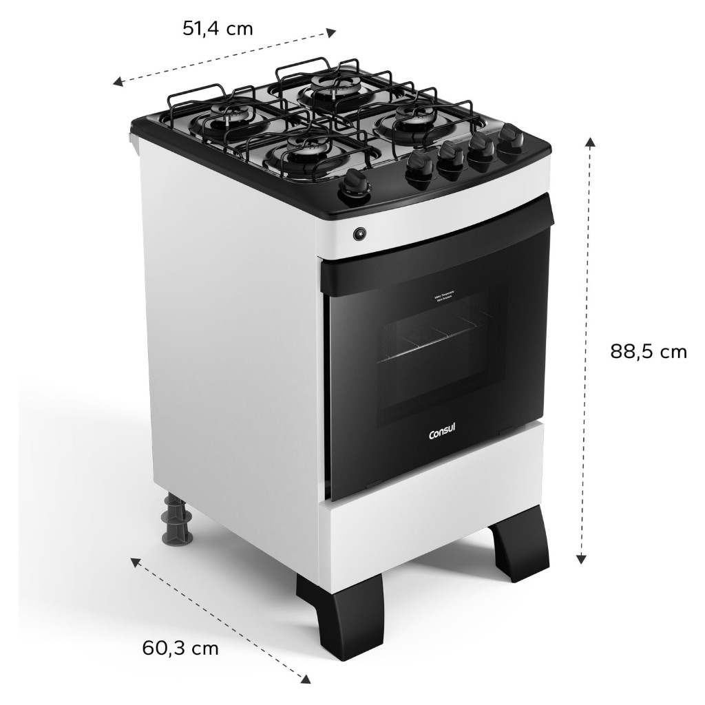 Fogão Consul 4 bocas  mesa esmaltada com acendimento automatico