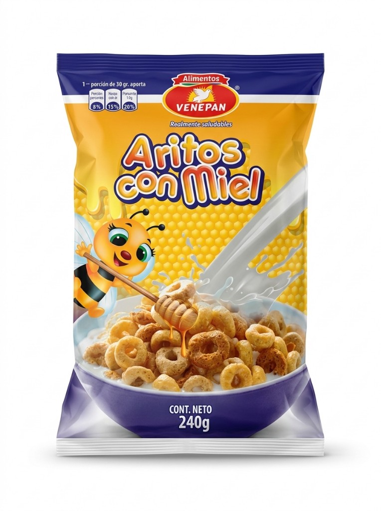 Cereal aritos con miel 240g VENEPAN