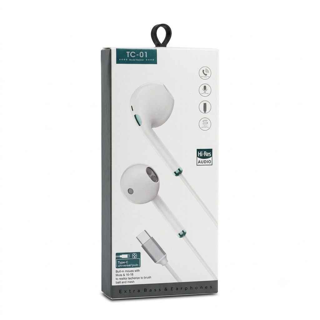 Audifonos blancos Type-C, TC-01