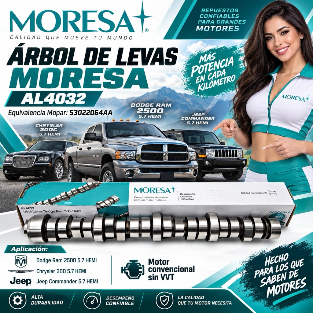Árbol Leva Dodge RAM 5.7L Hemi 2003 al 2008