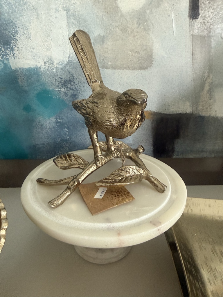 Pajarito decorativo dorado