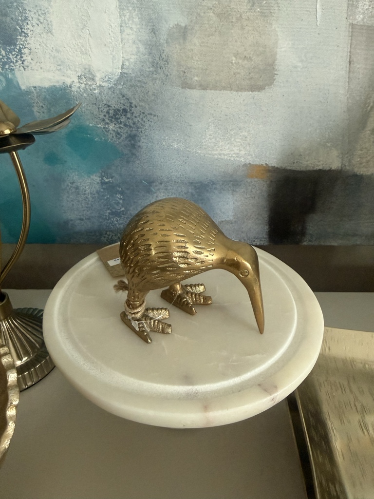 Pajaro decorativo dorado pequeño