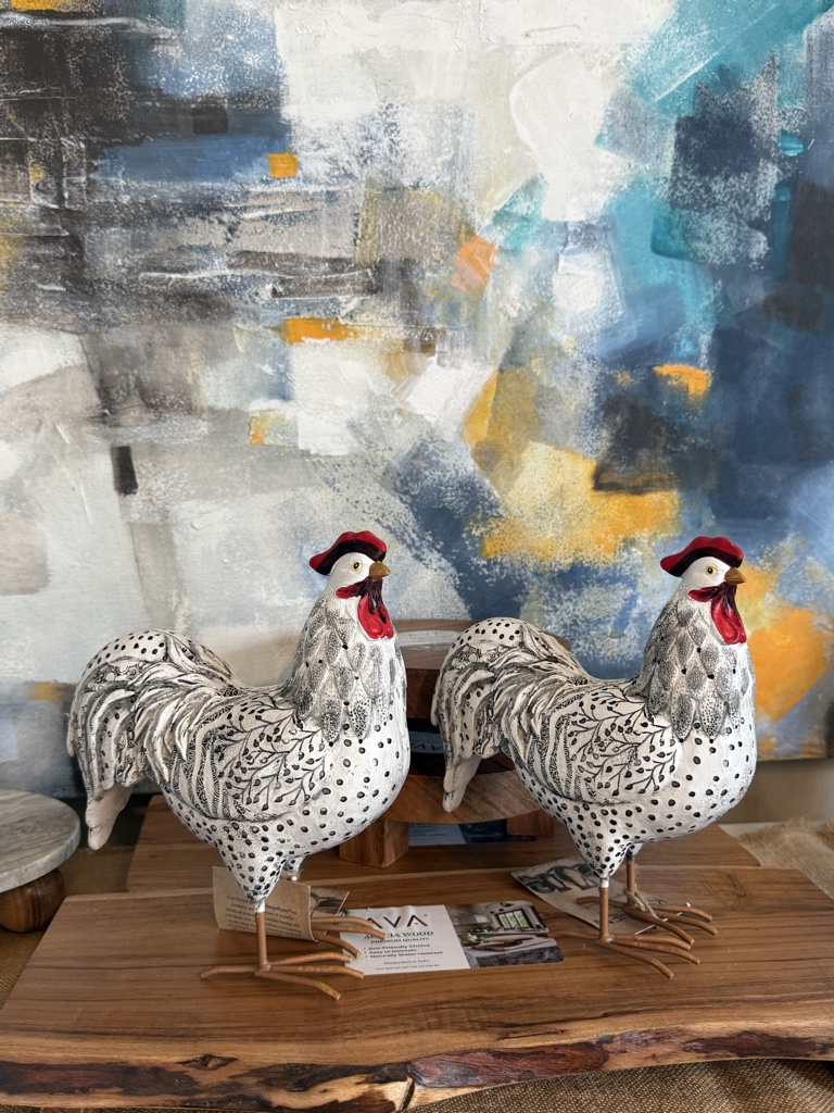 Gallo decorativo blanco