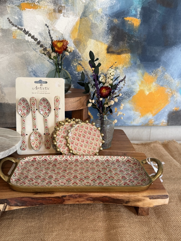 Set de cucharitas de flores para postre o café
