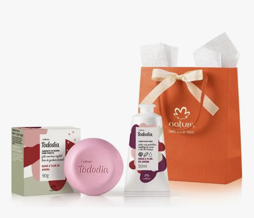 Presente Natura Tododia Romã E Amora Sabonete + Creme Mãos Fragrância romã e flor de amora