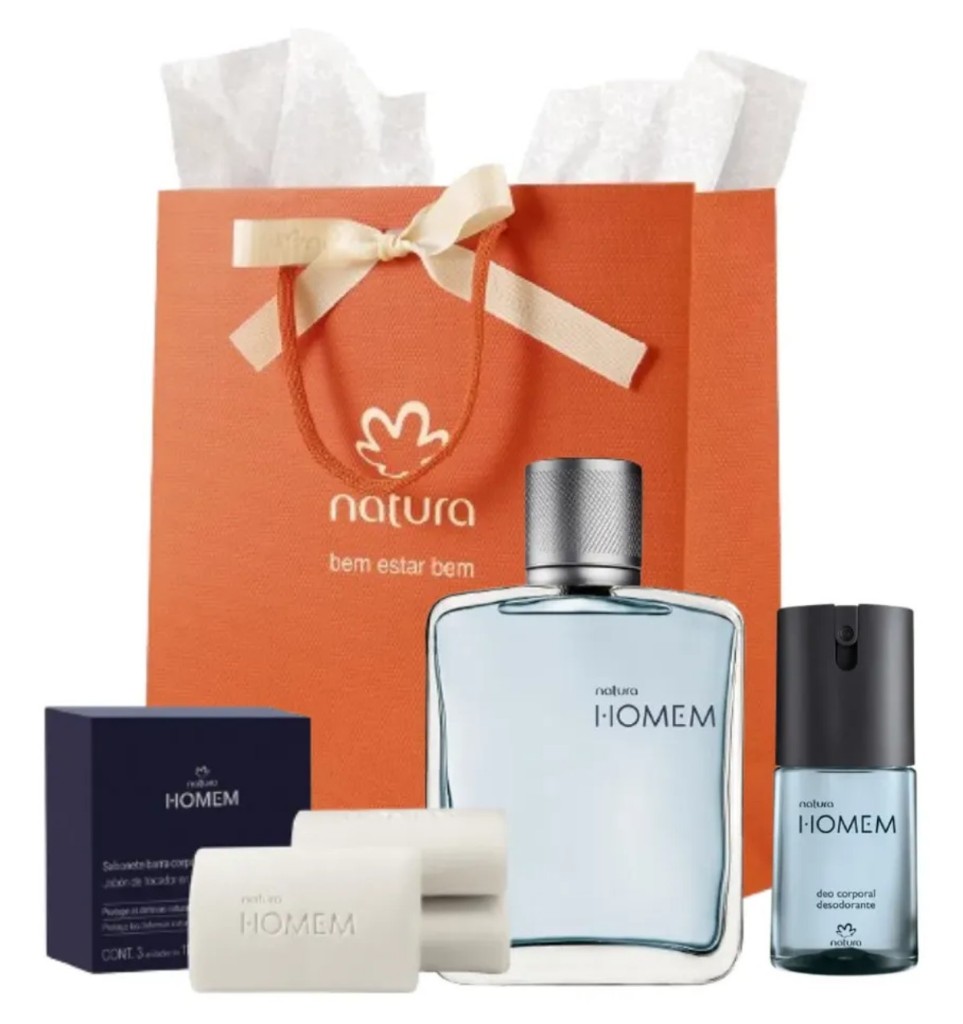 Natura Homem Clássico Kit Presente Completo Perfume Original