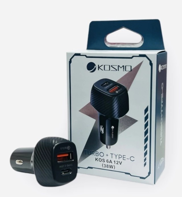 Cargador auto Kosmo USB/C