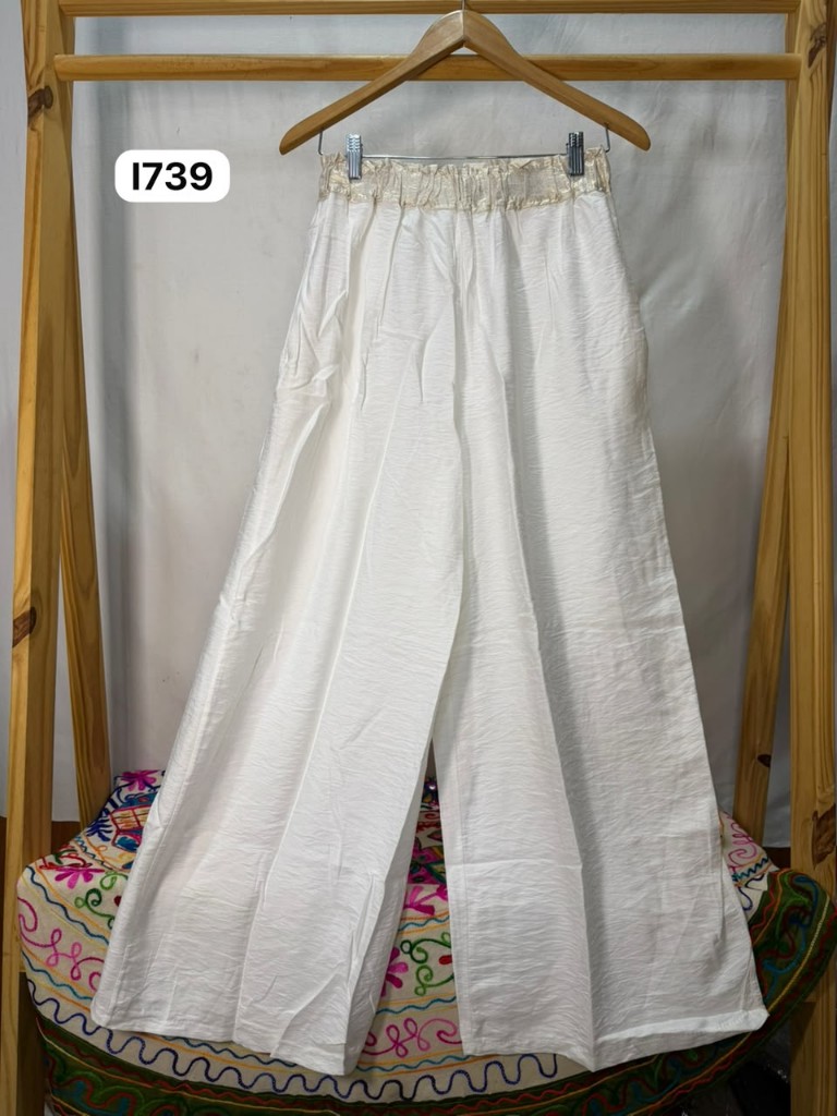 I739 Pantalón palazzo blanco (Italiano)