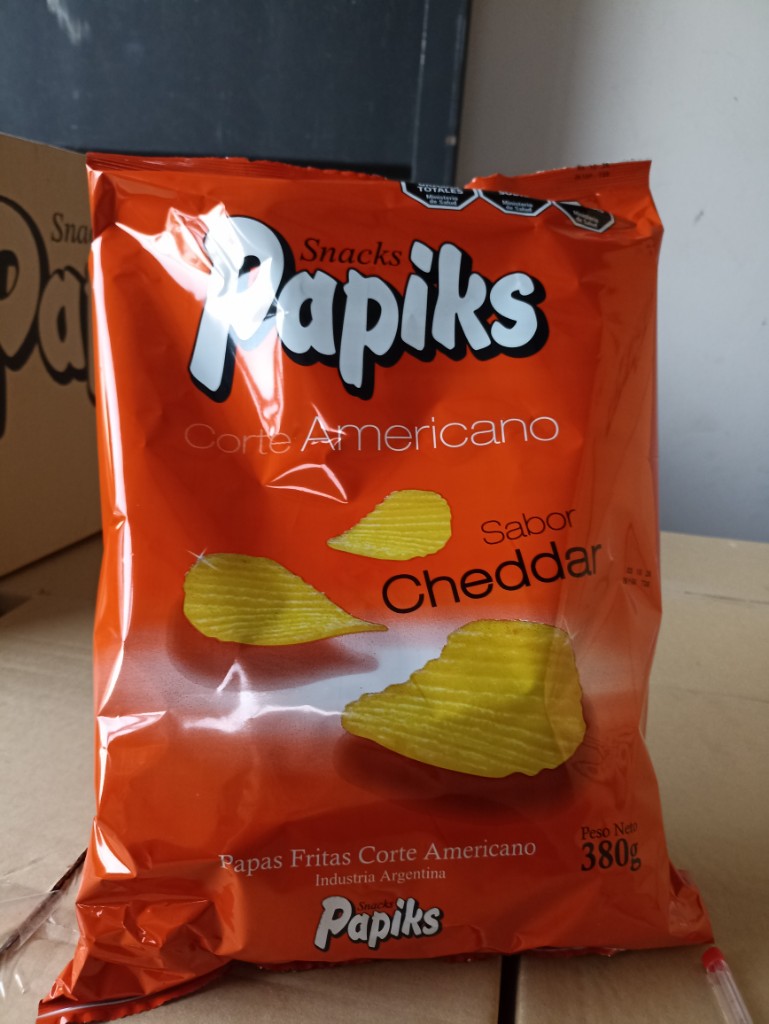 Papiks papas fritas cheddar 380 gr