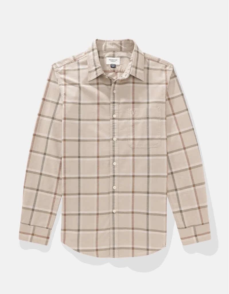 CAMISA MANGA LARGA A CUADROS AE