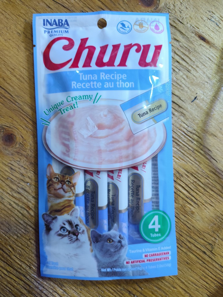 CHURU GATO SABOR ATÚN 4 UNIDADES