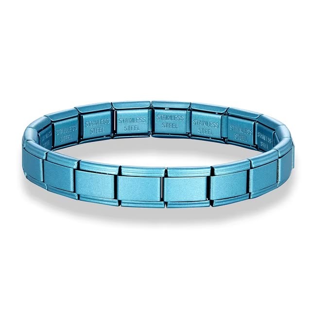 Pulsera azul acero italiana