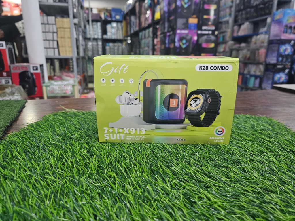COMBO K28 RELOJ CORNETA Y AUDIFONOS