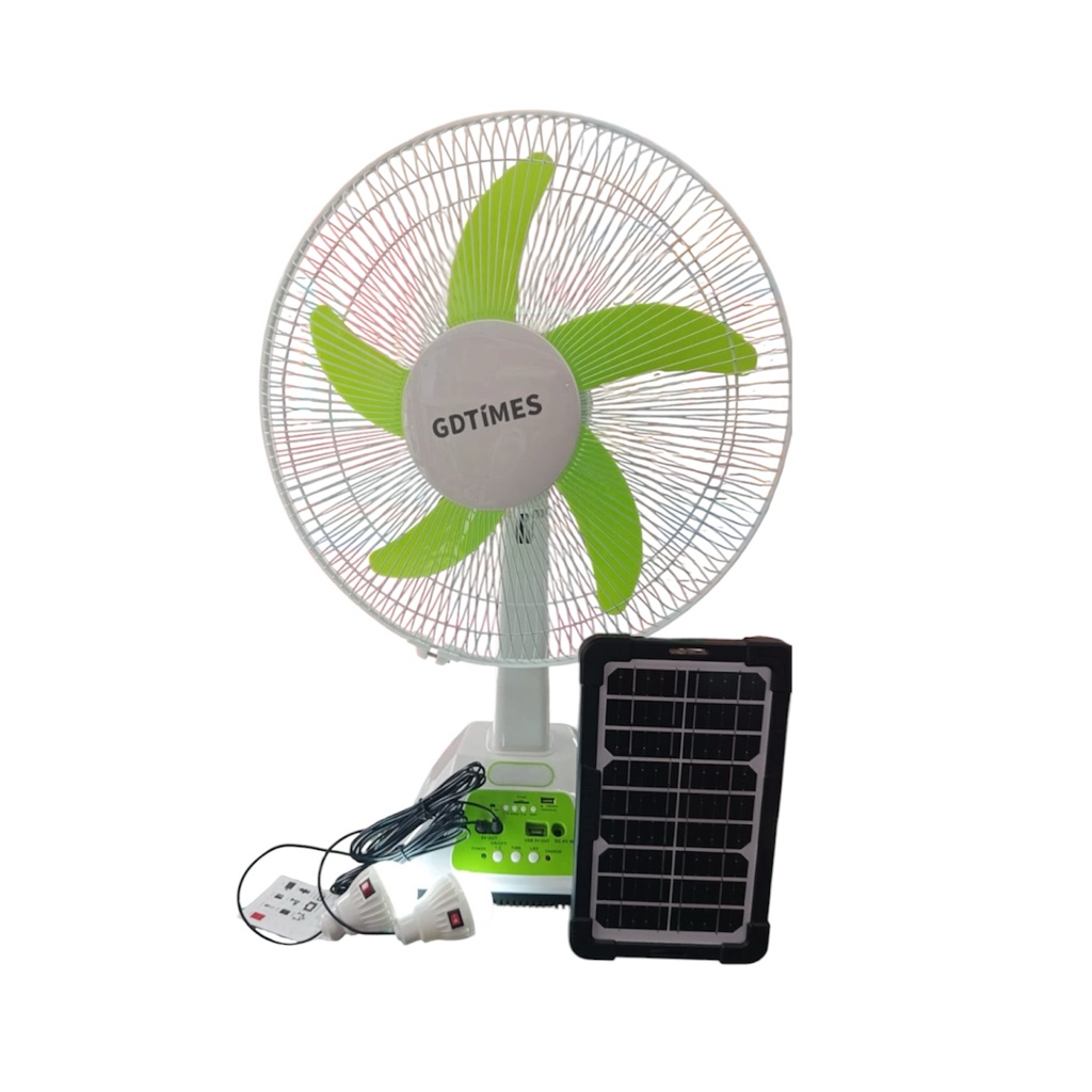 Ventilador solar con bombillos