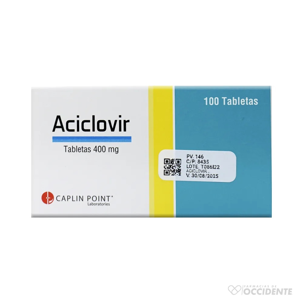 ACICLOVIR 400MG TABLETAS. CAPLIN POINT.