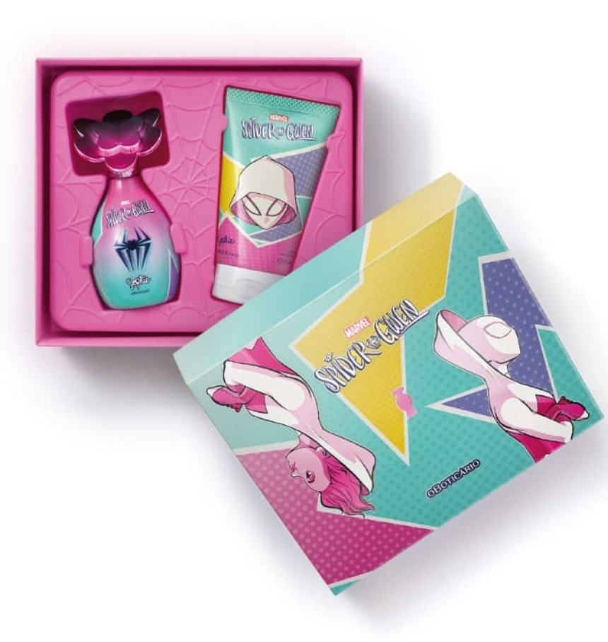 O Boticário Spider-Gwen kit rosa