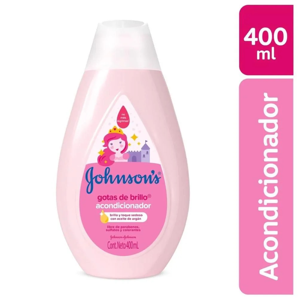 Johnsons gotas de brillo acondicionador rosado 400ml