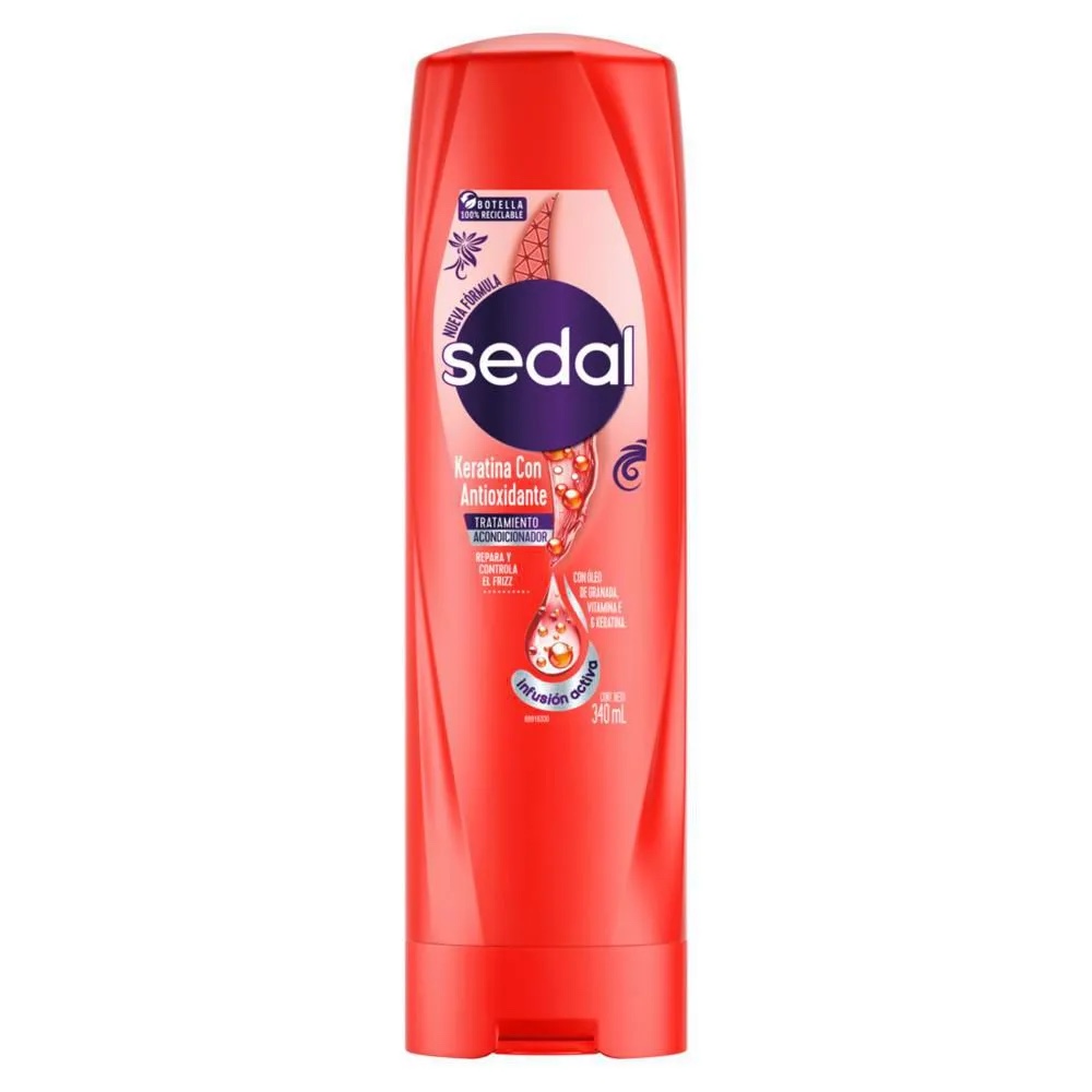 Sedal Keratina Acondicionador rojo 340 ml