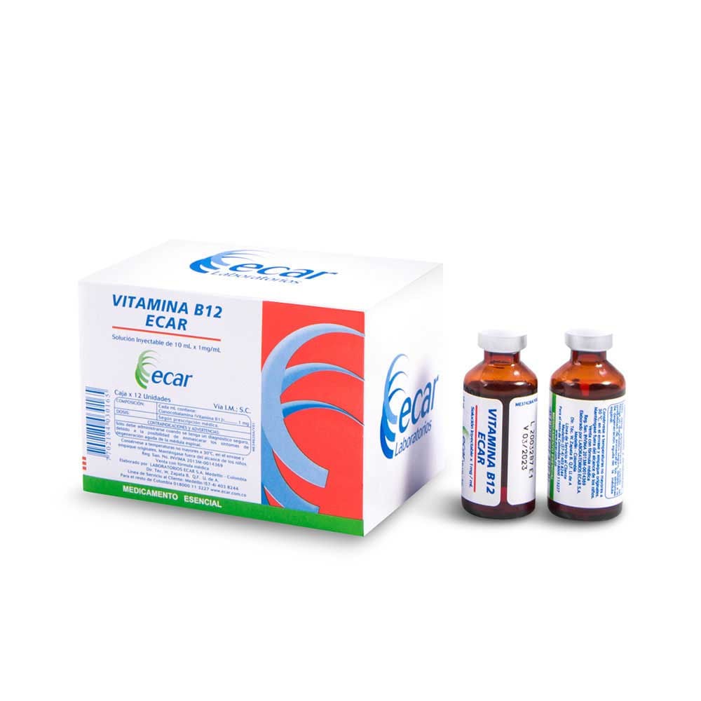 Vitamina B12 inyectable 10ml Ecar