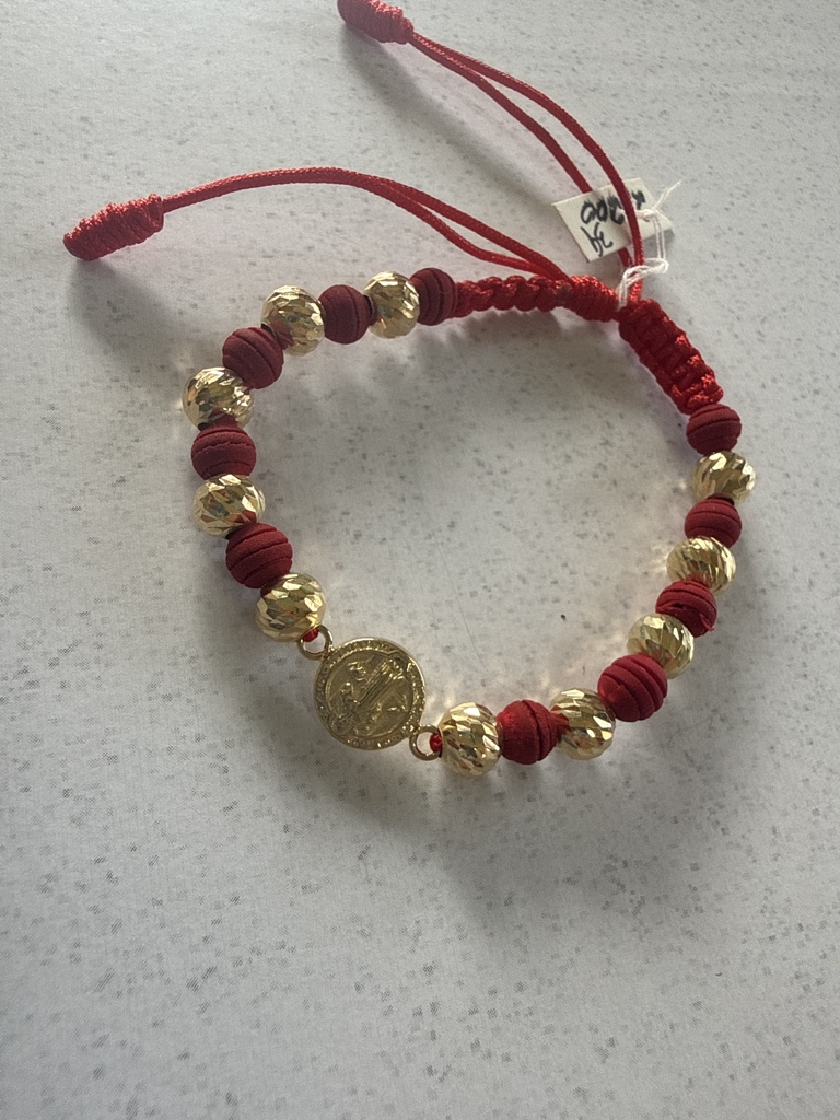 Pulsera tejida roja