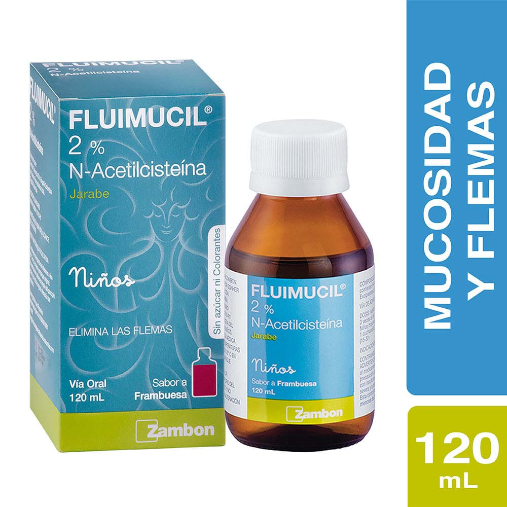Fluimucil niños jarabe 2% frambuesa