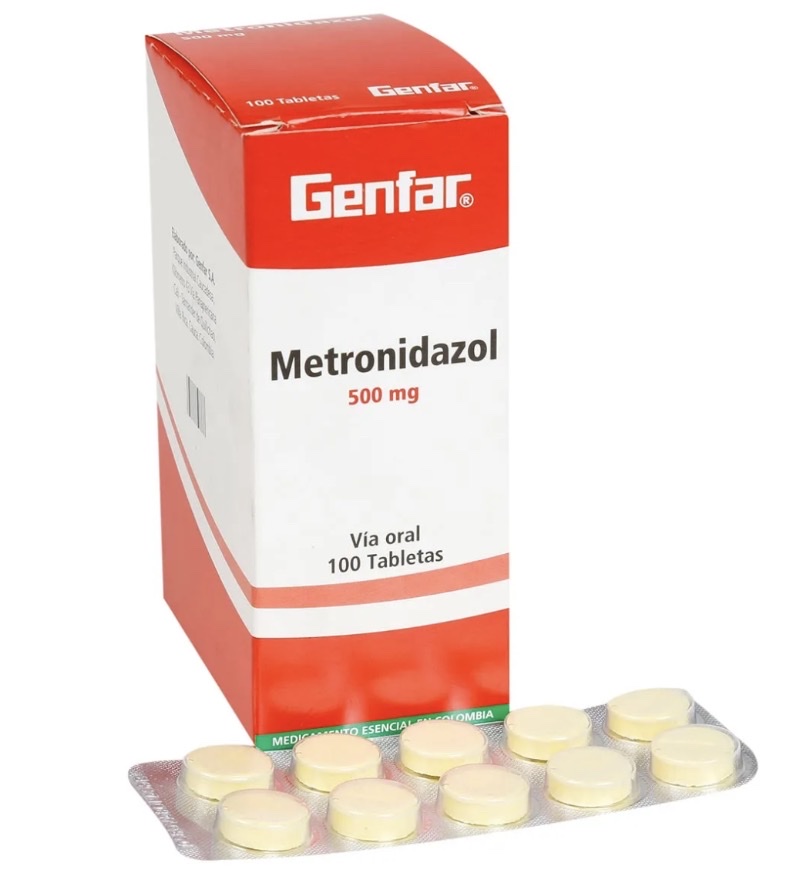 Metronidazol 500 mg. GENFAR Caja x 100 Tab.