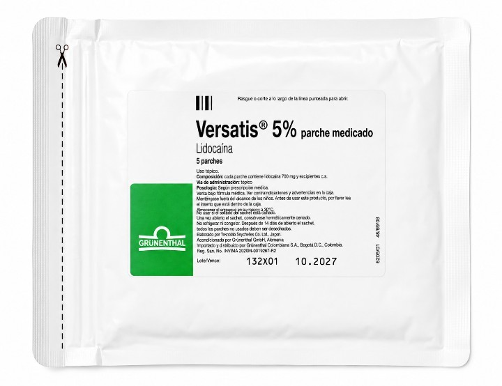 Versatis (Lidocaína 5%) 1 parche medicado